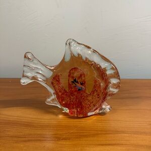 Murano Style Hand Blown Art Glass Angel‎ Fish Aquarium Paperweight Tropical